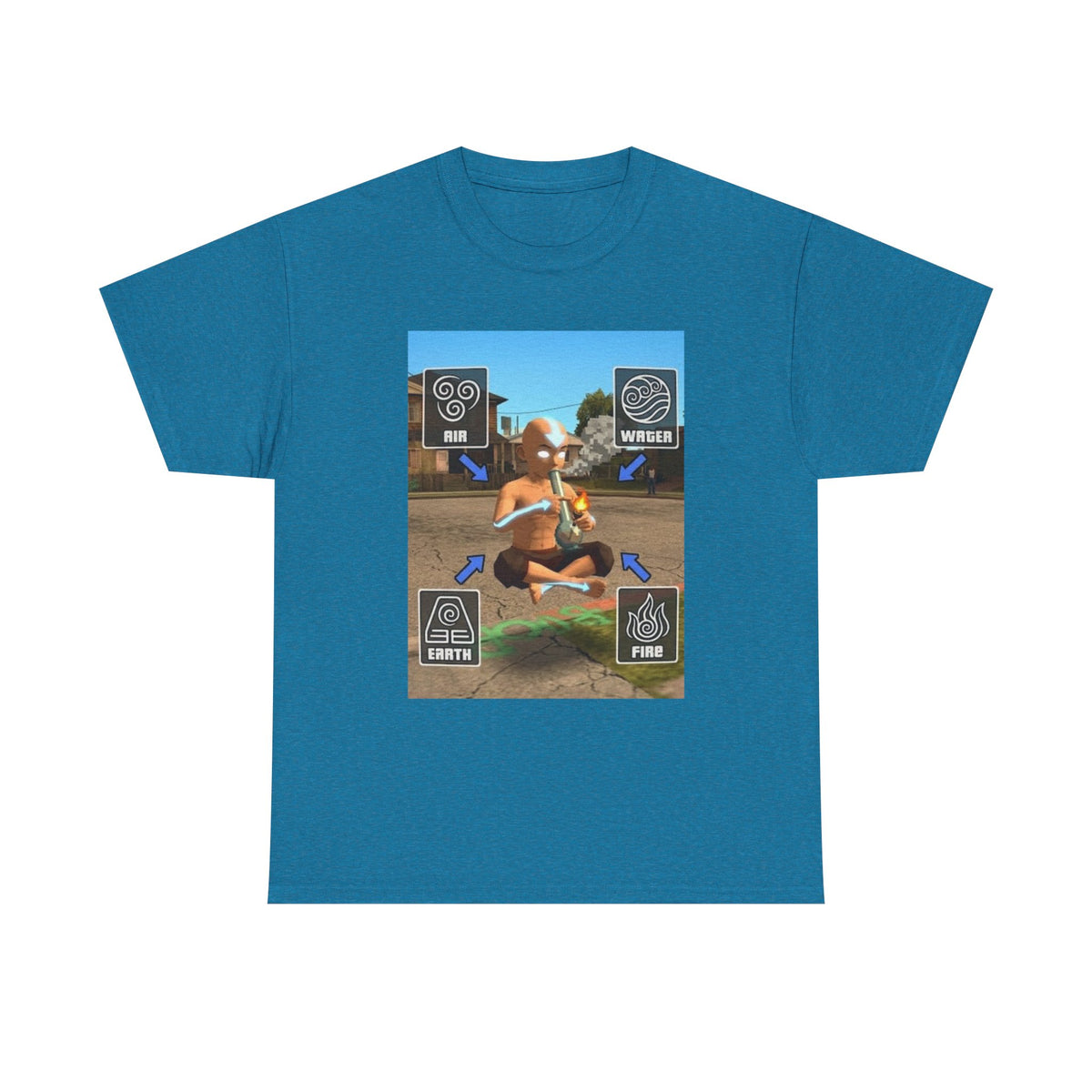 Avatar Character Floating While Smoking Bong Tee