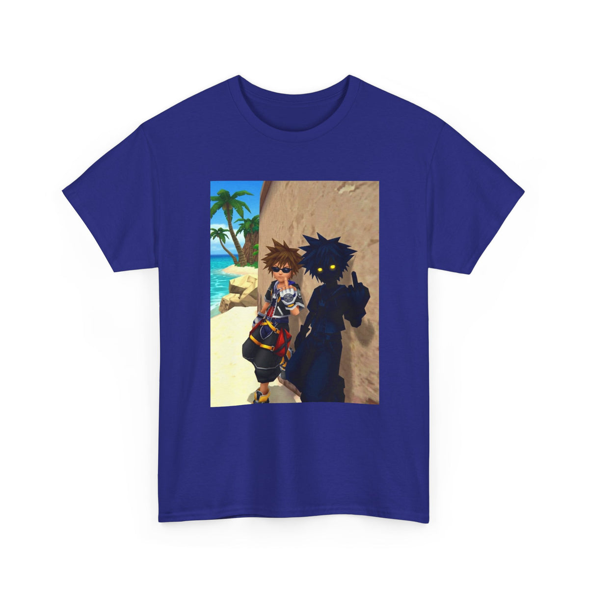 Sora And Shadow Flipping Off On Beach