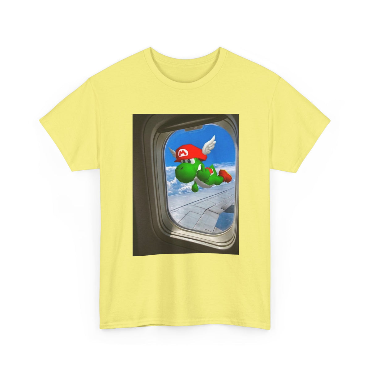Yoshi Giving The Finger Airplane View Tee