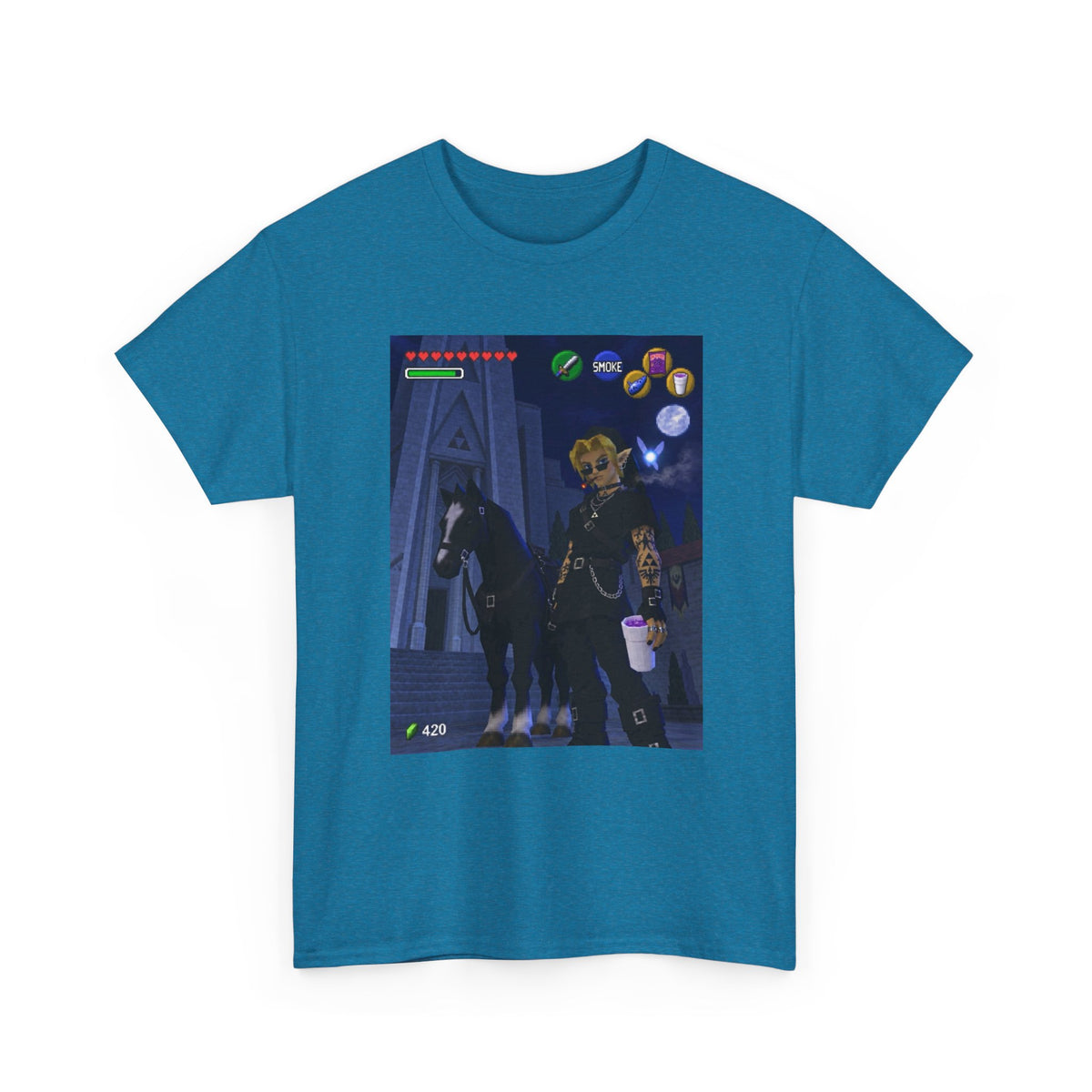 Goth Link Smoking With Epona Tee