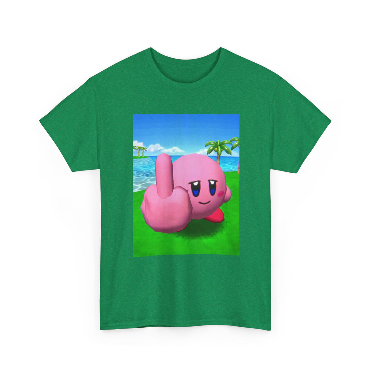 Kirby Giving The Finger Island Scene Tee