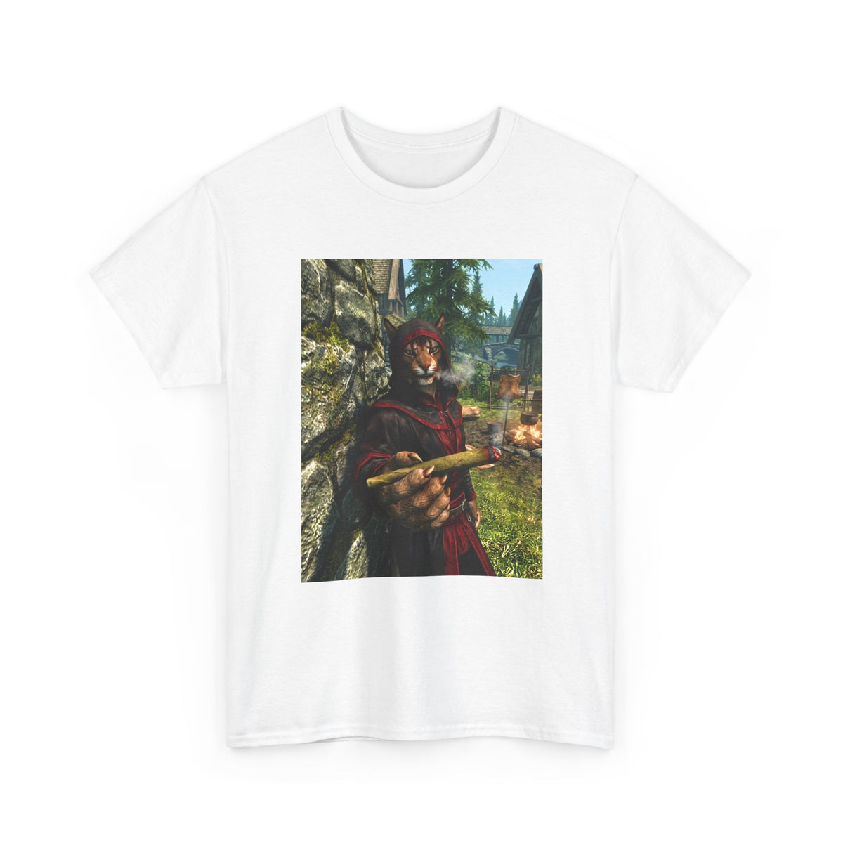 Khajiit Smoking Blunt In Skyrim Tee