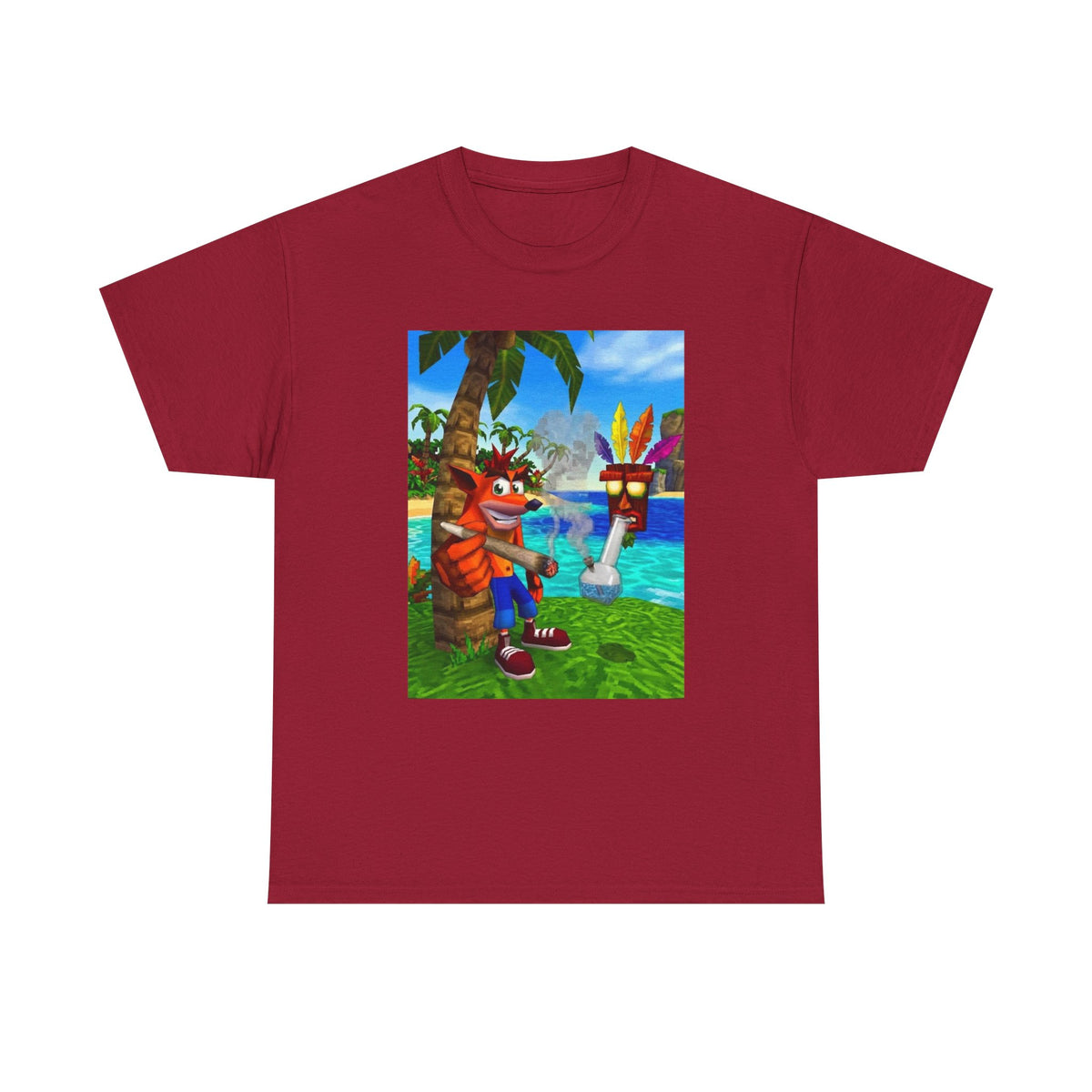 Crash Bandicoot Smoking With Aku Aku Tee