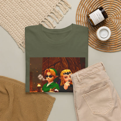 Link and Zelda Chillin' With Cigars Tee