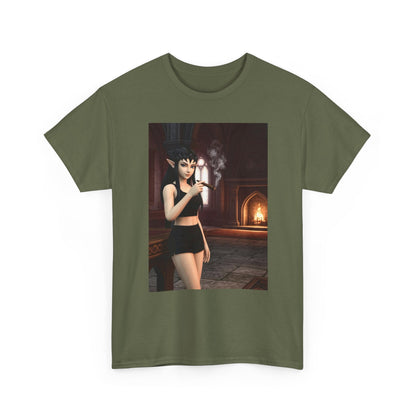 Dark Elf Girl Smoking Cigar Tee