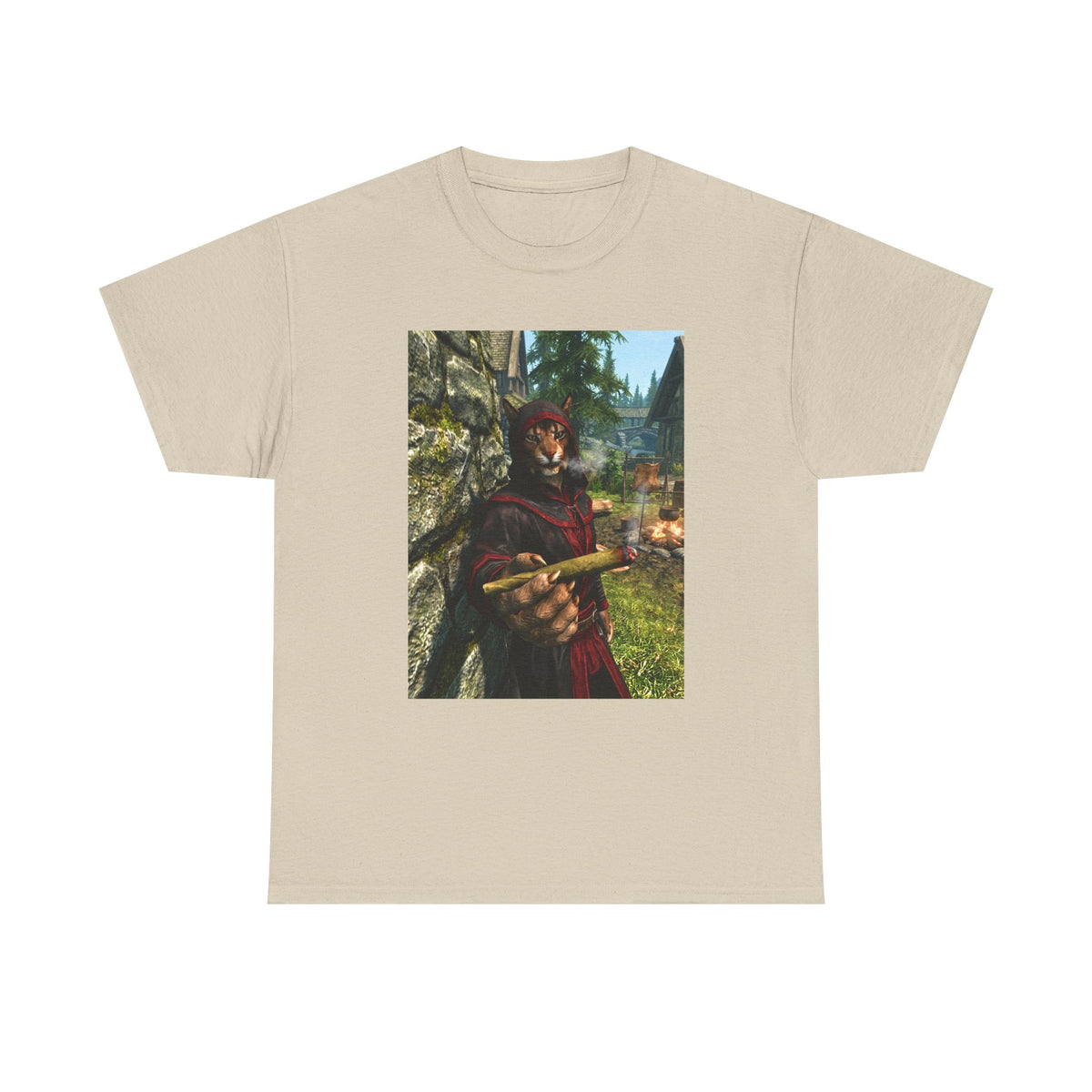 Khajiit Smoking Blunt In Skyrim Tee