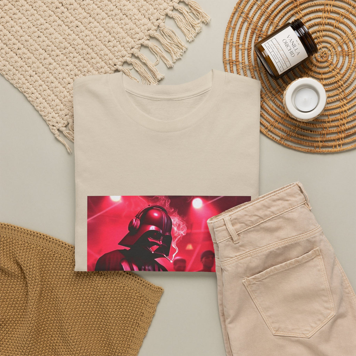 Darth Vader DJ Mixing And Smoking Tee