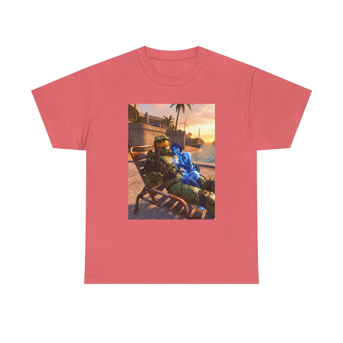 Master Chief Chilling With Cortana Beachside