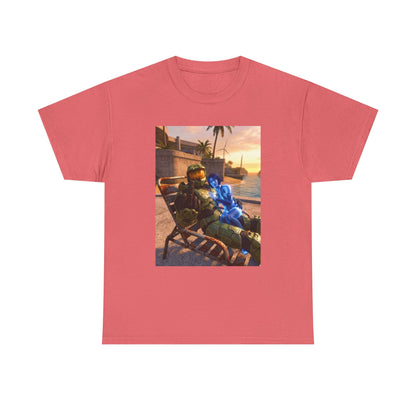 Master Chief Chilling With Cortana Beachside