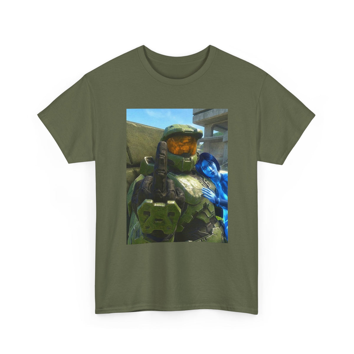 Chief & Cortana Flipping The Bird Tee
