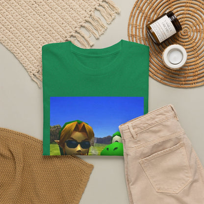 Link And Yoshi Smoking With Attitude Tee