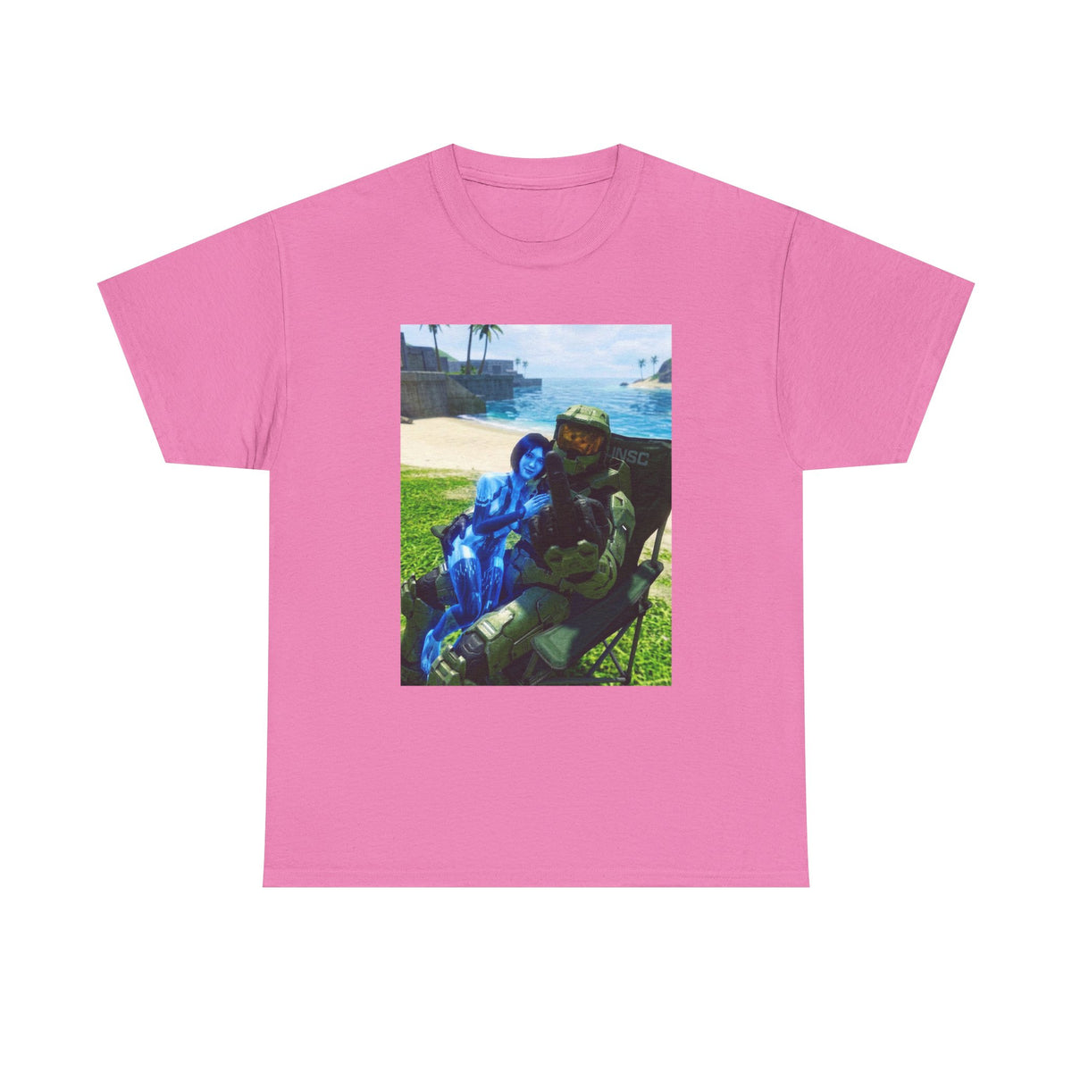 Master Chief And Cortana Beach Chill Tee