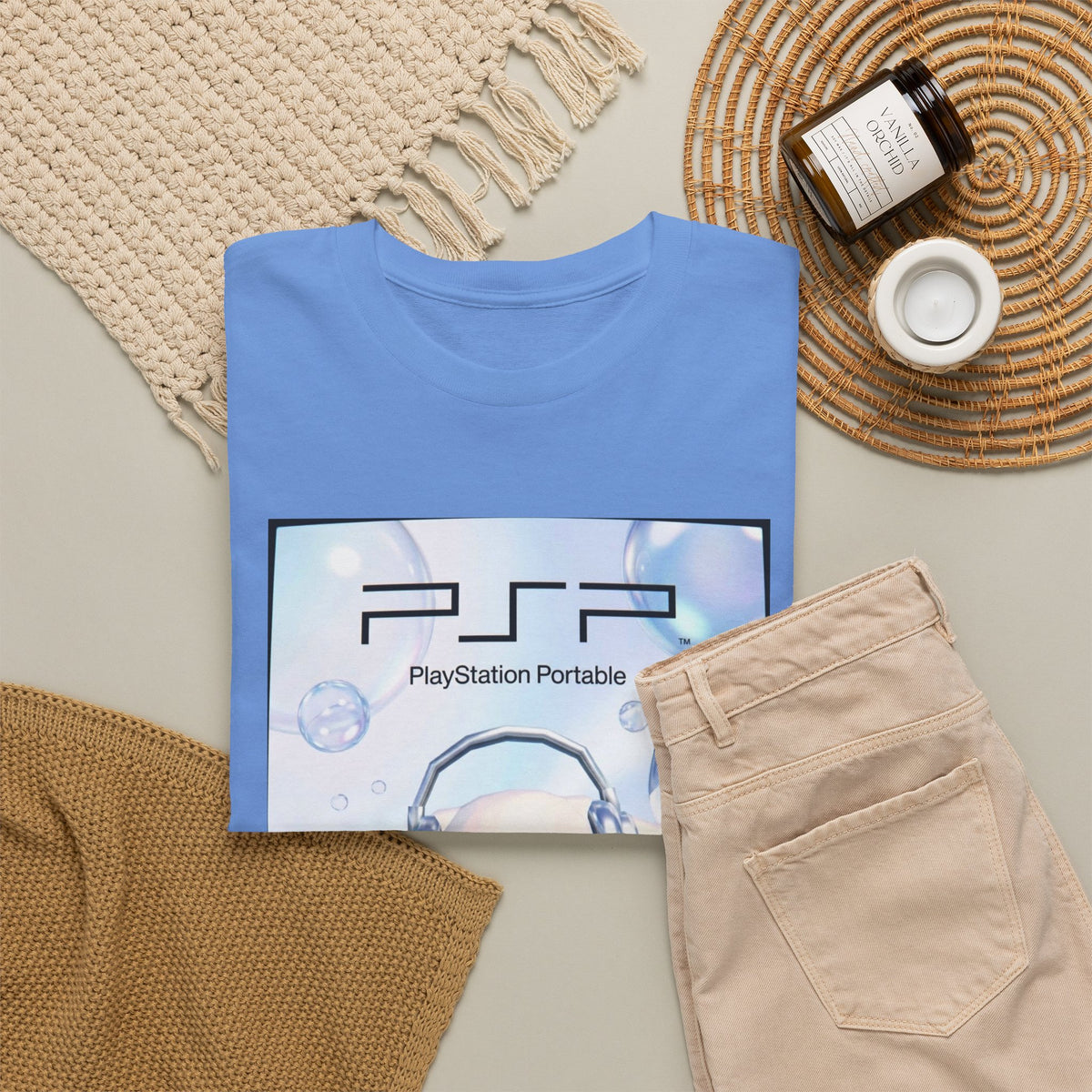 Cinnamoroll Gaming With A PlayStation Portable