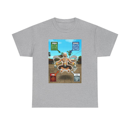 Meditating Avatar Bending All Elements Tee