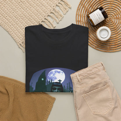 Goth Sim Smoking In Cemetery Moonlight Tee