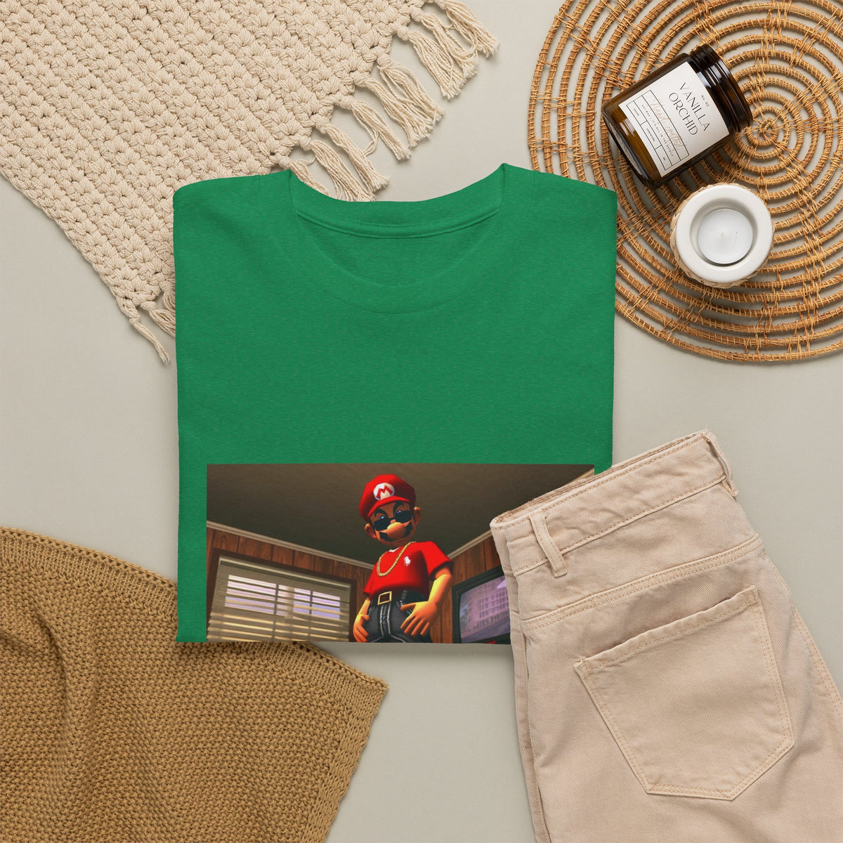 Gangster Mario Chillin' In The Crib Tee