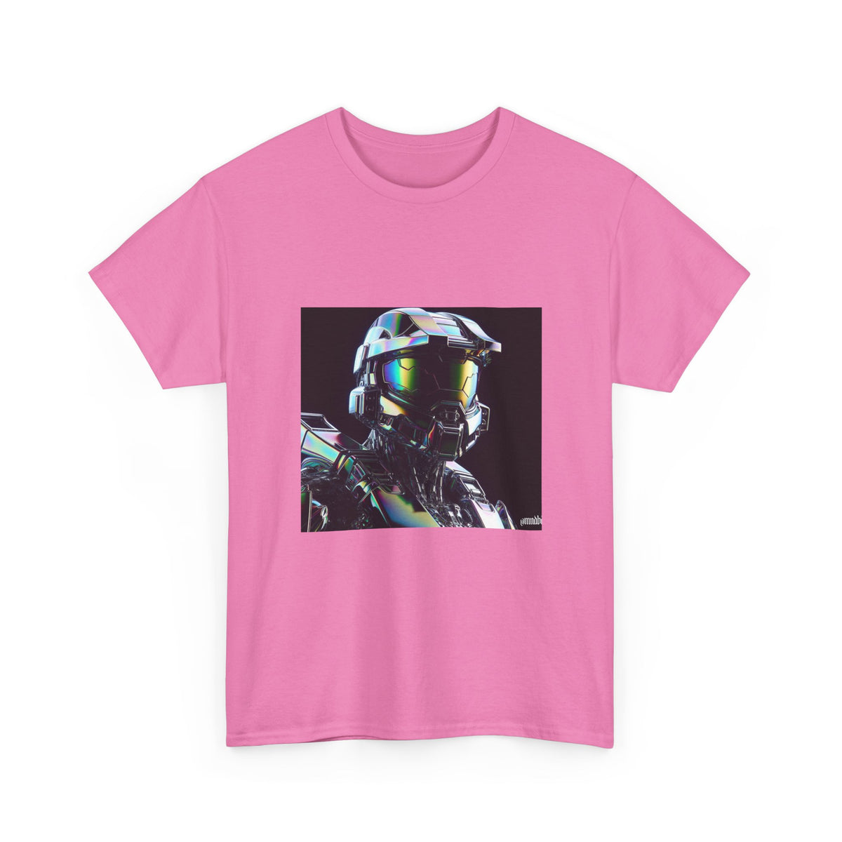 Holographic Cybernetic Sentinel Chrome Helmet Tee
