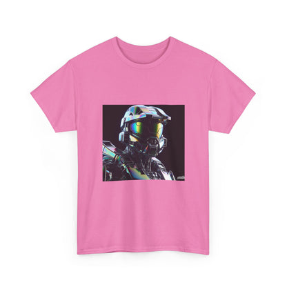 Holographic Cybernetic Sentinel Chrome Helmet Tee