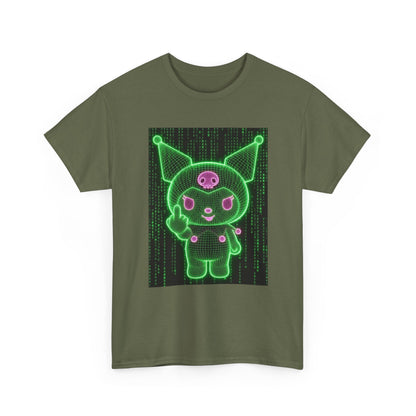 Wireframe Cyber Skull Bunny Flipping Off