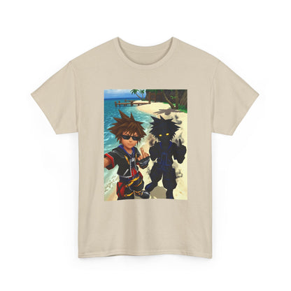 Sora And Dark Form Flipping Off At The Beach