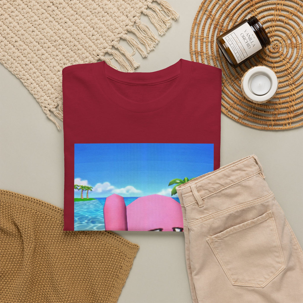 Kirby Giving The Finger Island Scene Tee
