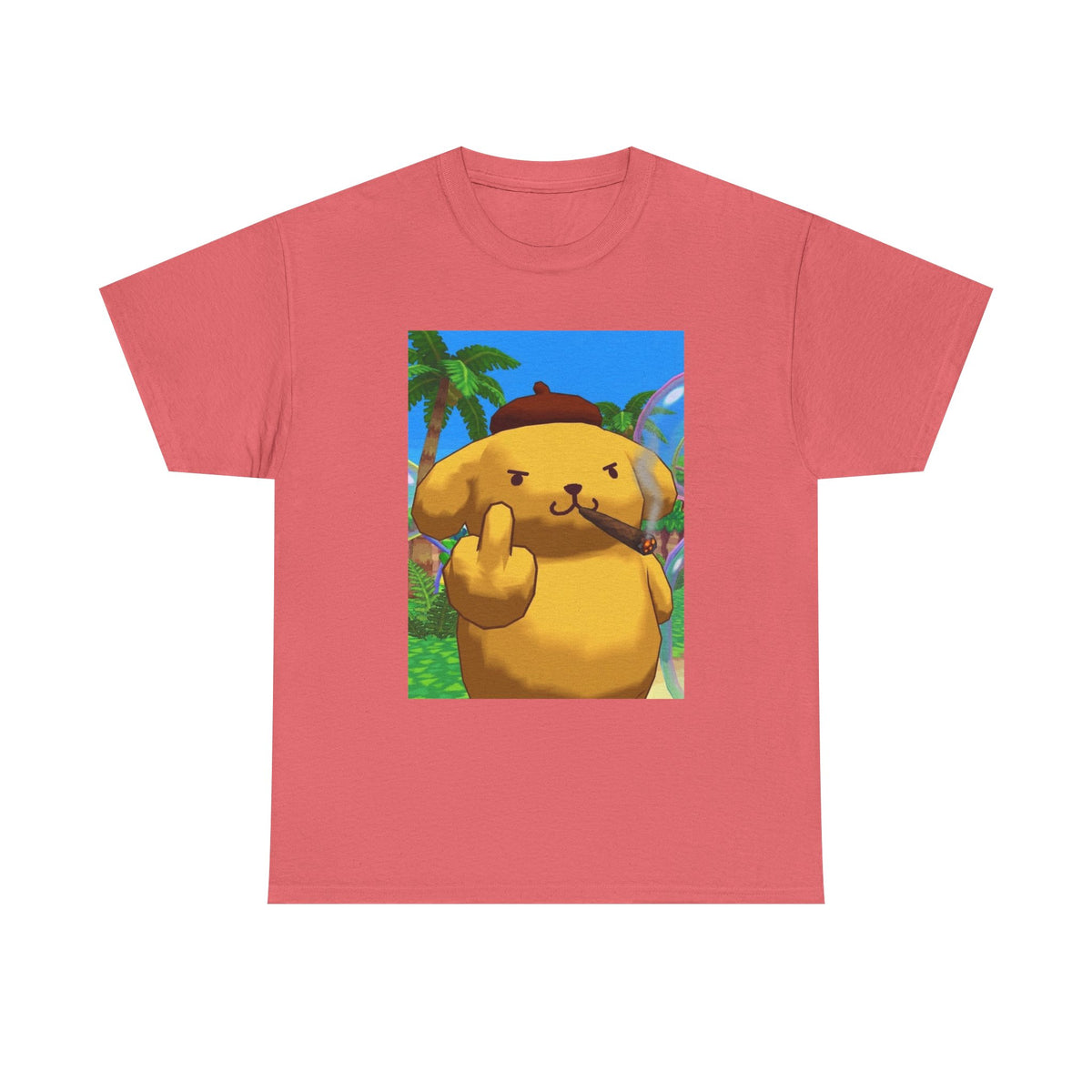 Pompompurin Smoking Blunt Flipping Bird Tee
