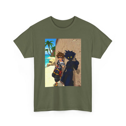 Sora And Shadow Flipping Off On Beach