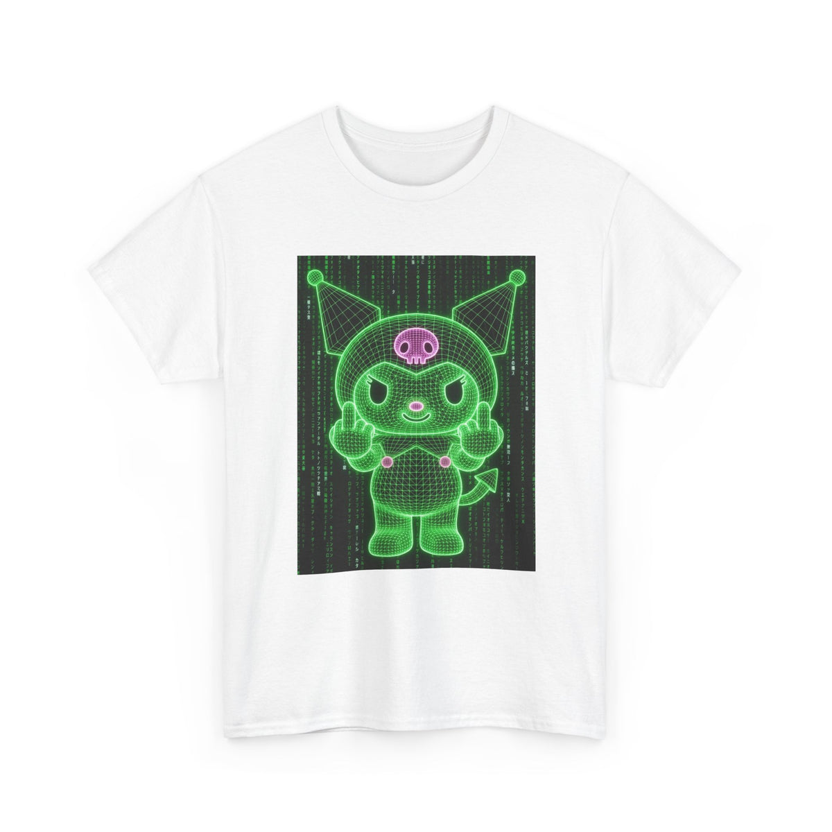 Wireframe Kuromi Flipping Off Tee