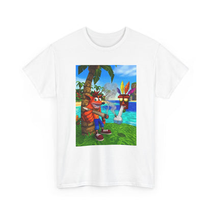 Crash Bandicoot Smoking With Aku Aku Tee