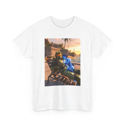 Master Chief Chilling With Cortana Beachside