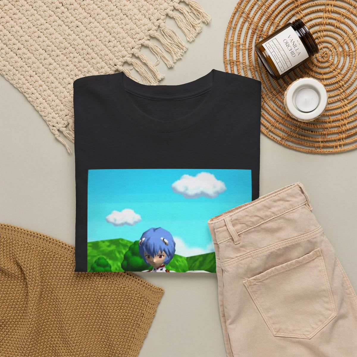 Rei Ayanami Gaming with Cinnamoroll Tee