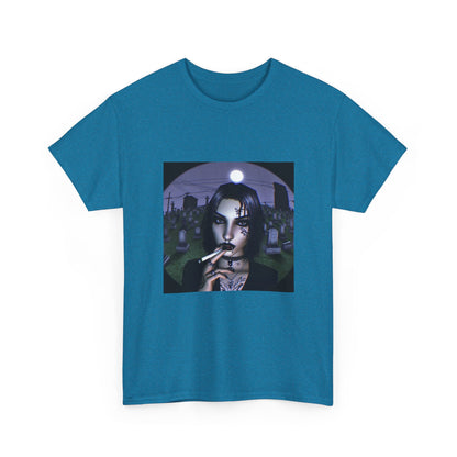Goth Queen Smoking In Cemetery Moonlight Tee