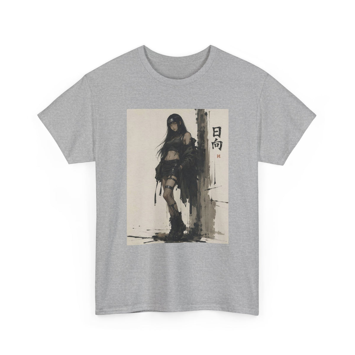 Anime Warrior Girl Leaning On Post Tee