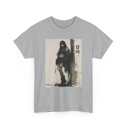Anime Warrior Girl Leaning On Post Tee