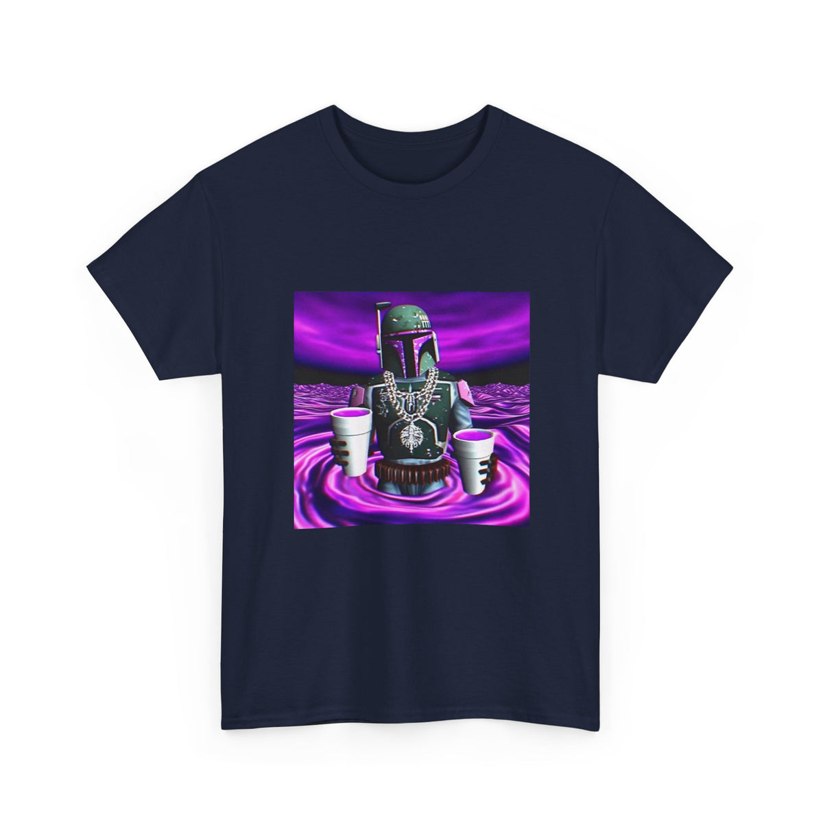 Boba Fett Sipping Purple In A Hypnotic Realm
