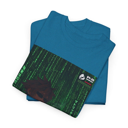 Anime Character Smoking Cigar In Matrix Tee