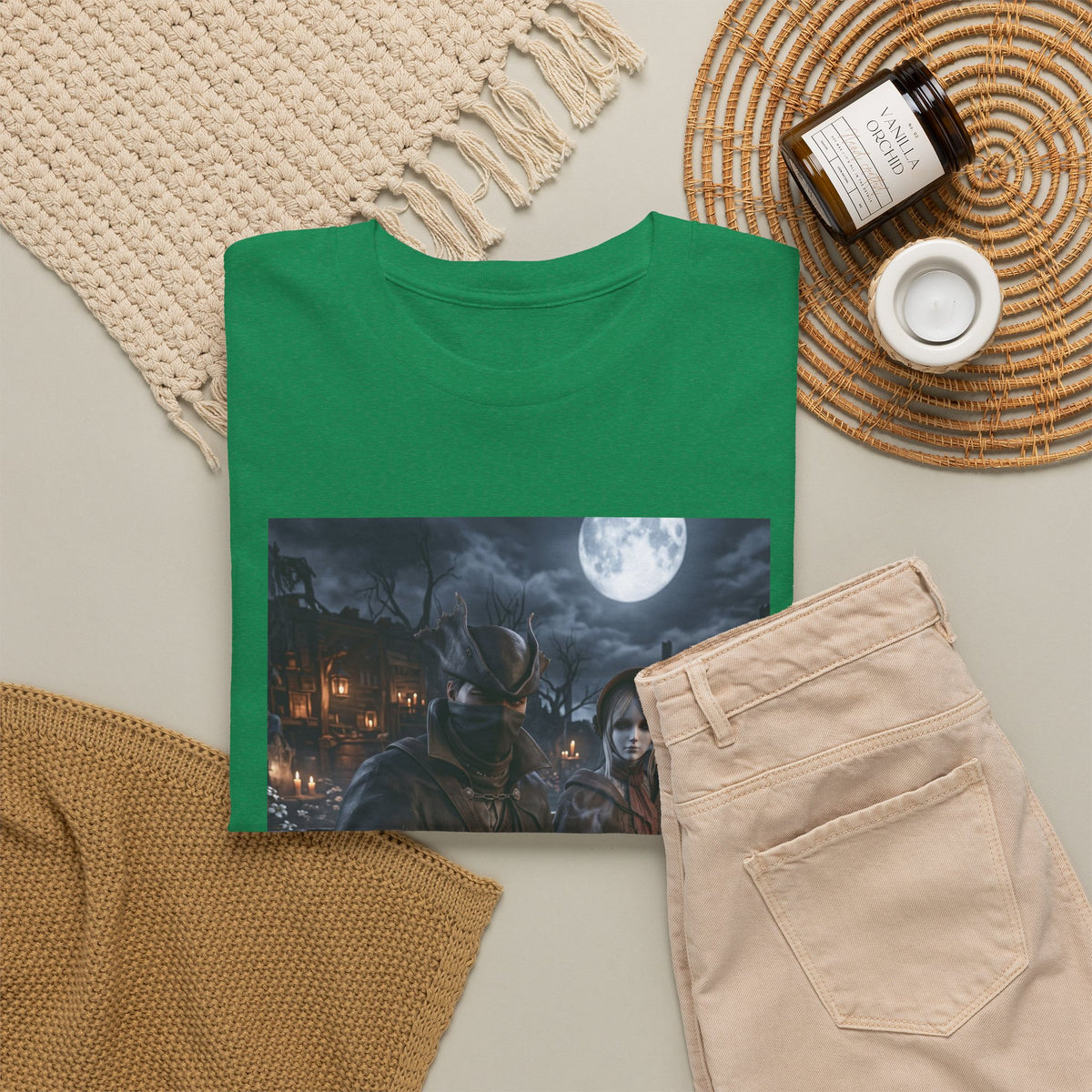 Hunters Smoking Under Moonlight