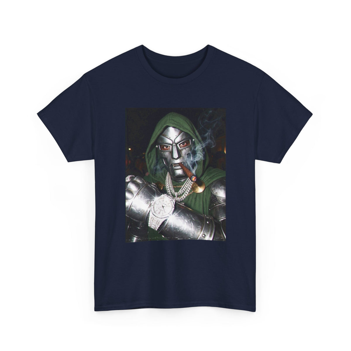 Masked Villain Smoking Cigar Checking Watch