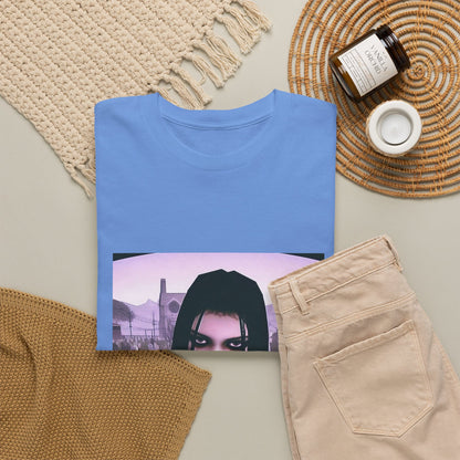 Goth Girl Smoking In Cemetery Tee (Design 17)