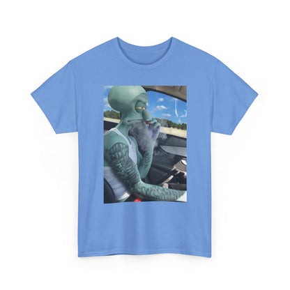 Tattooed Squidward Smoking Joint In Car