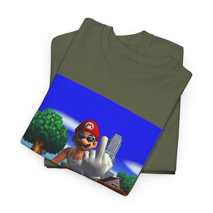 Thug Mario Flipping The Bird Tee