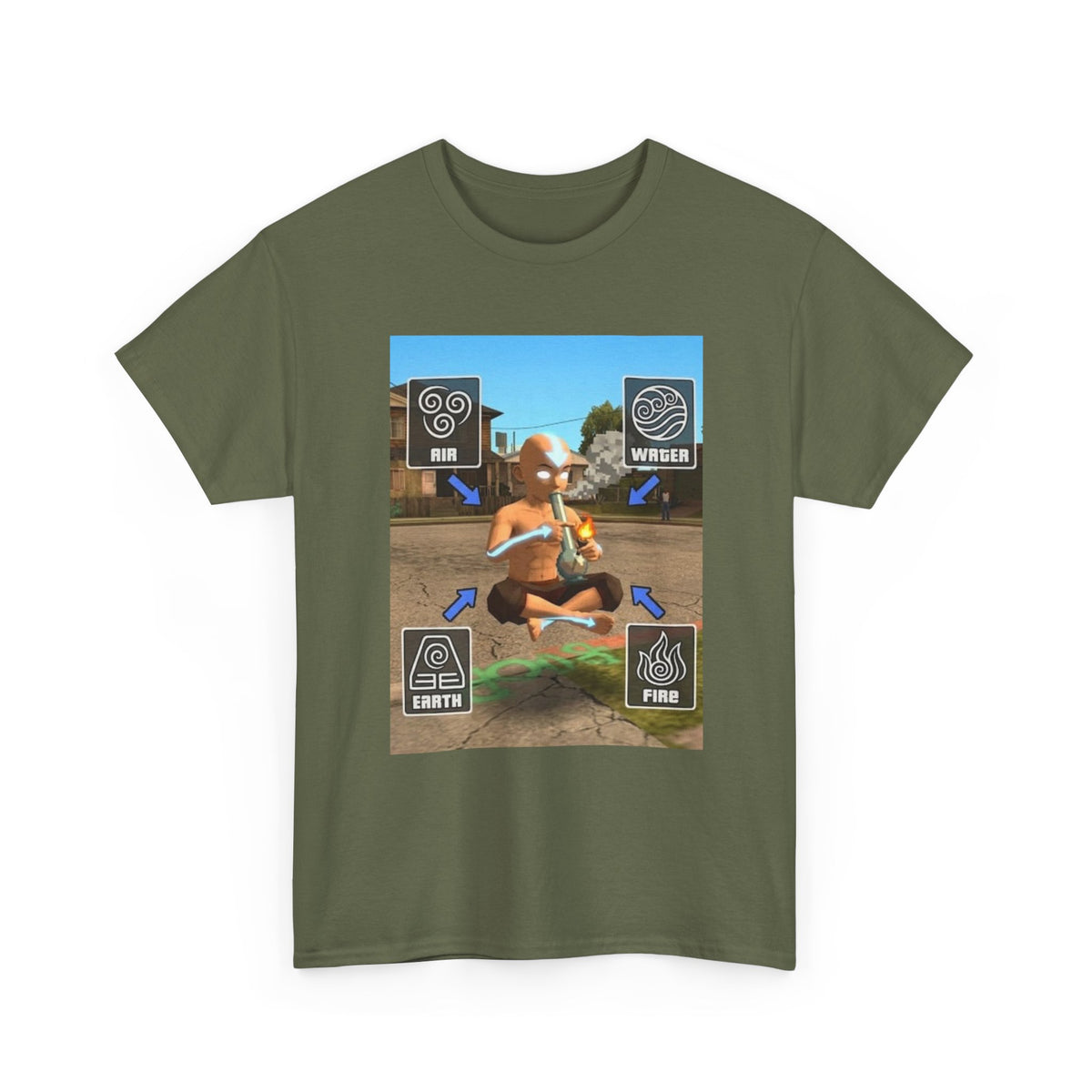 Avatar Character Floating While Smoking Bong Tee