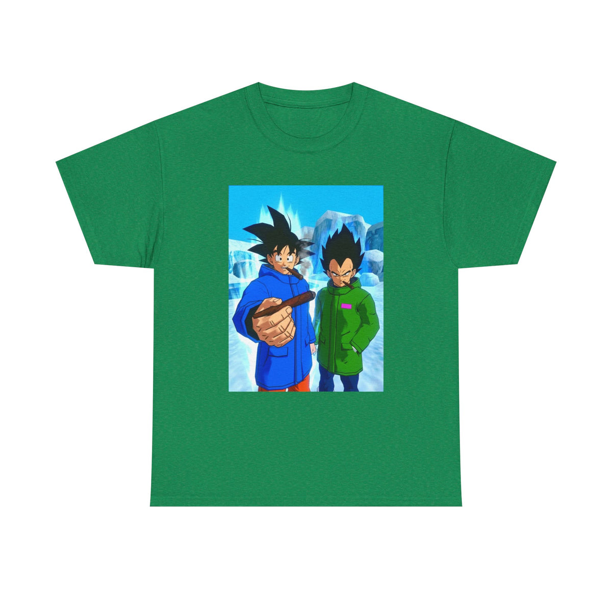 Goku and Vegeta Chilling in Icy Scene Tee