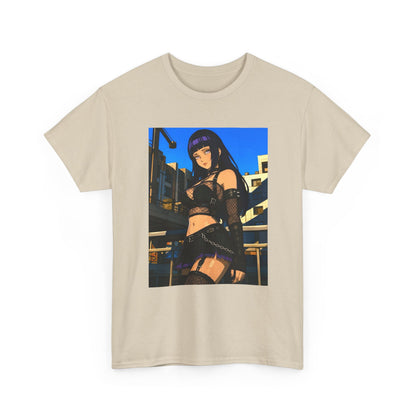 Gothic Anime Girl Staring Cityscape Tee