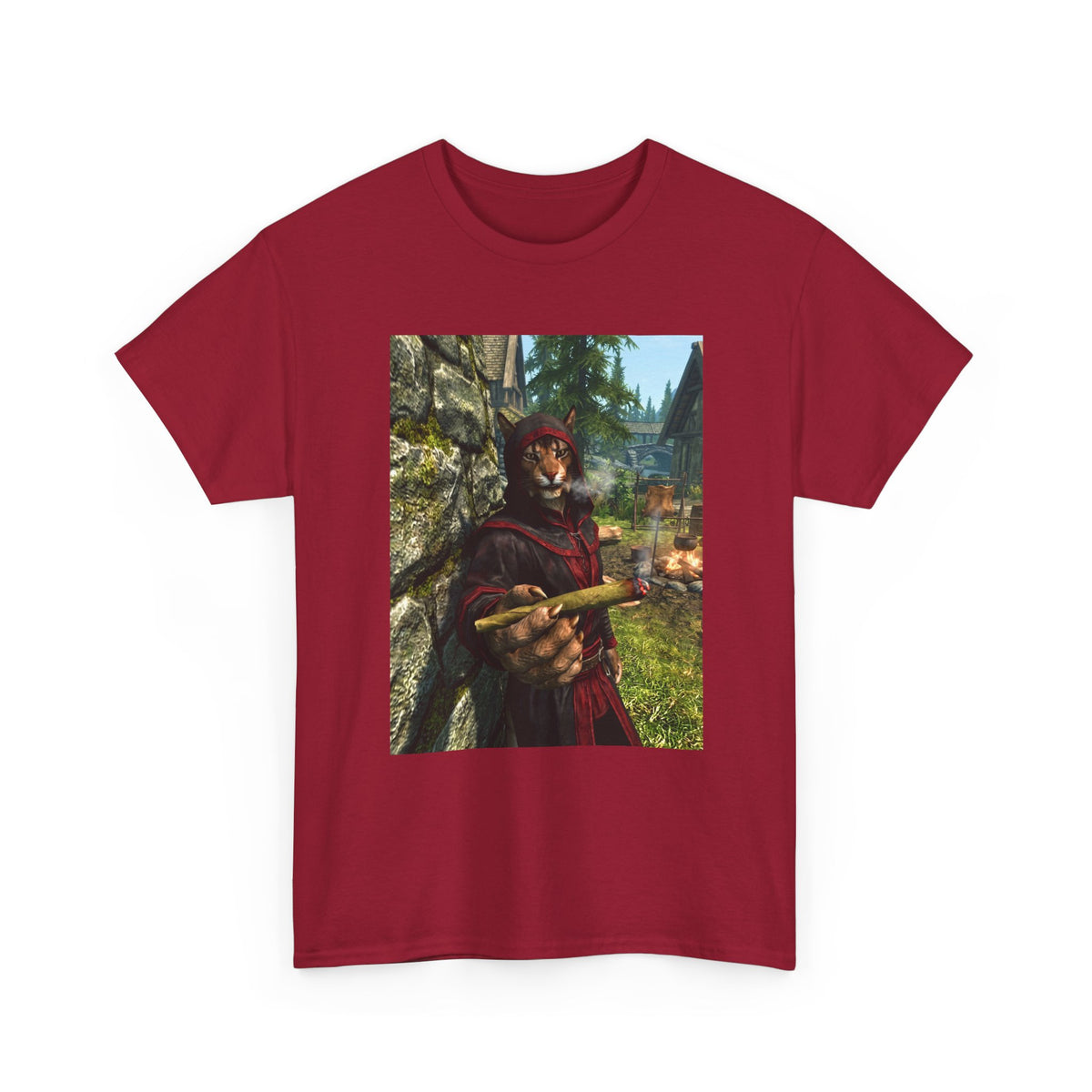 Khajiit Smoking Blunt In Skyrim Tee