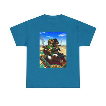 Link And Nabooru Flying On Magic Carpet