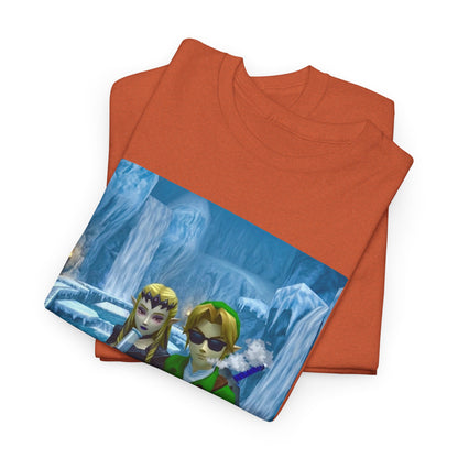 Link And Dark Zelda Chilling In Zora's Domain