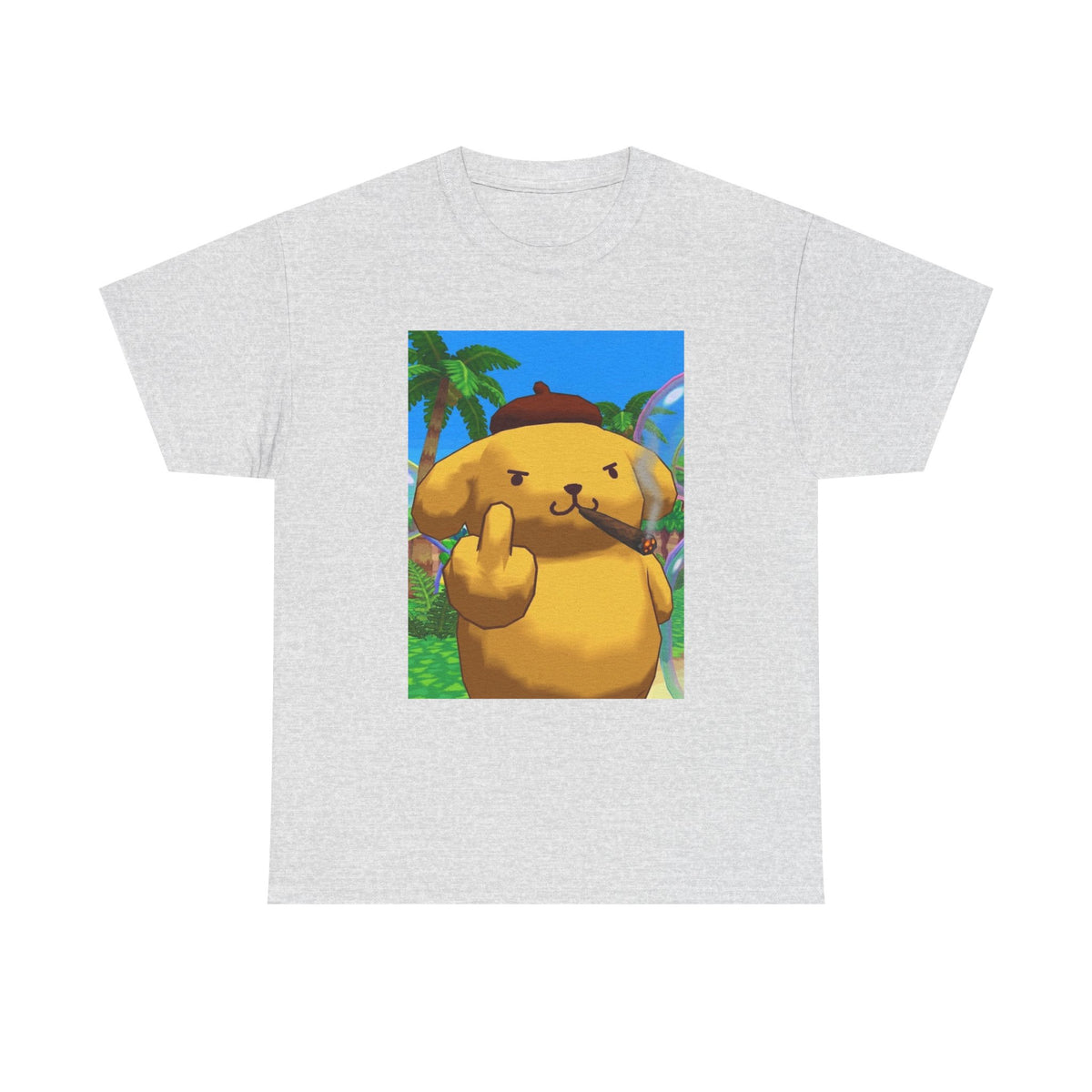 Pompompurin Smoking Blunt Flipping Bird Tee