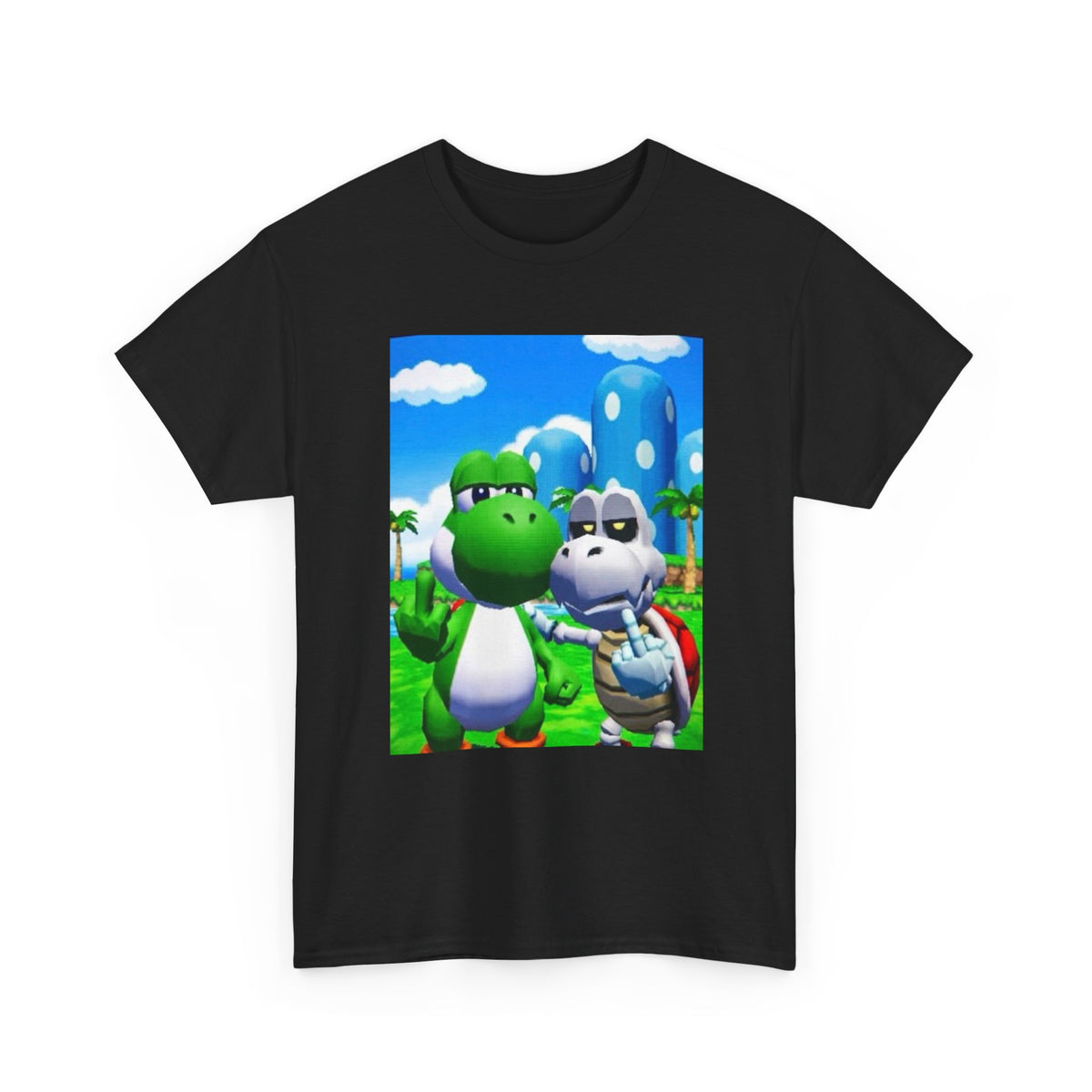 Yoshi And Dry Bones Flipping Off Tee (Design 7)
