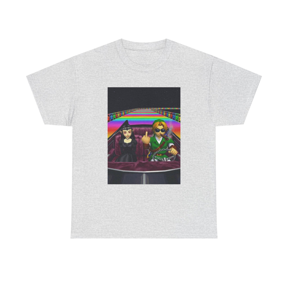 Link And Malon Driving Rainbow Road Tee